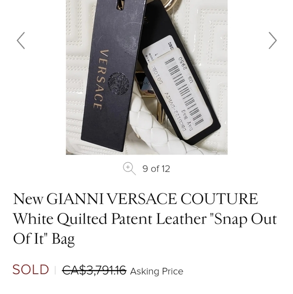 Gianni Versace White Quilted Patent Bag "Snap Out of It" Bag - Picture 13 of 13